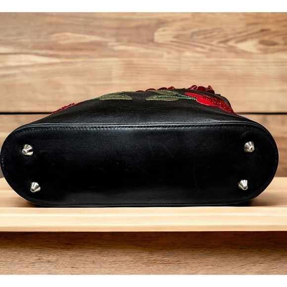 Y2K Isabella Fiore Leather Floral Applique Shoulder/Handbag - Picture 3 of 9